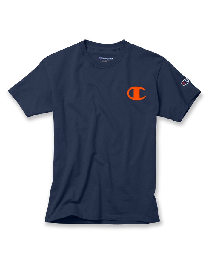 Champion Cotton Logo Pieces Erkek Çocuk Tişört Lacivert ( QJNVDP379 )